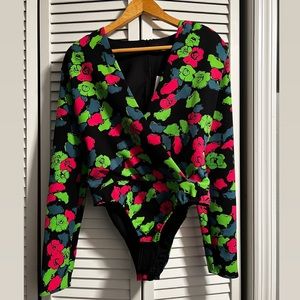Sold❌ Floral bodysuit black